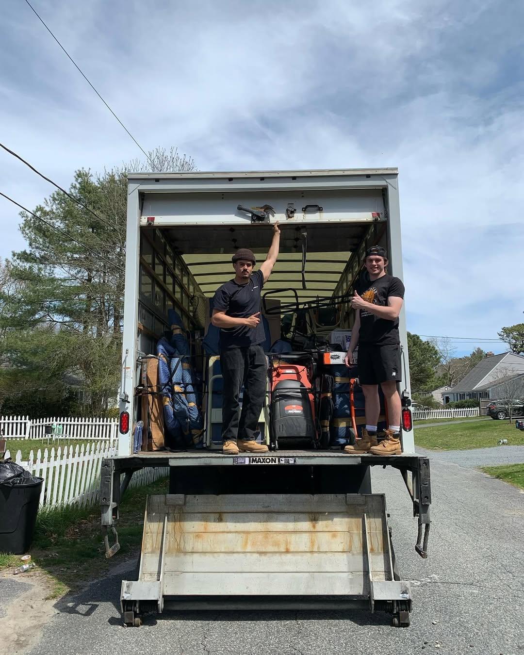 Long distance interstate movers Boston MA - licensed moving truck loaded for cross-country relocation Long distance interstate movers Boston MA - licensed moving truck loaded for cross-country relocation