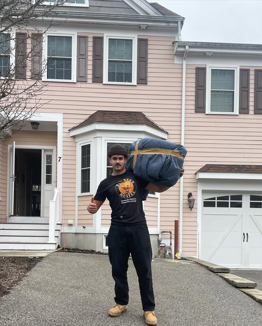 Big Bear Movers professional team with moving truck ready for residential move in Massachusetts Big Bear Movers professional team with moving truck ready for residential move in Massachusetts